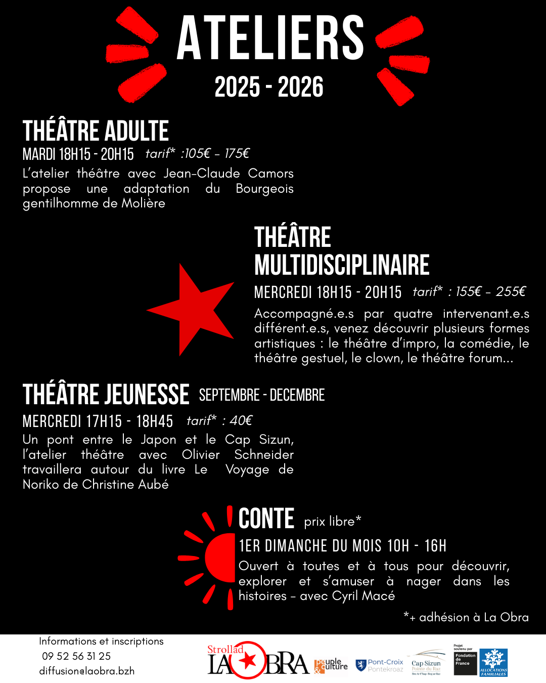 Affiche ateliers Théâtre